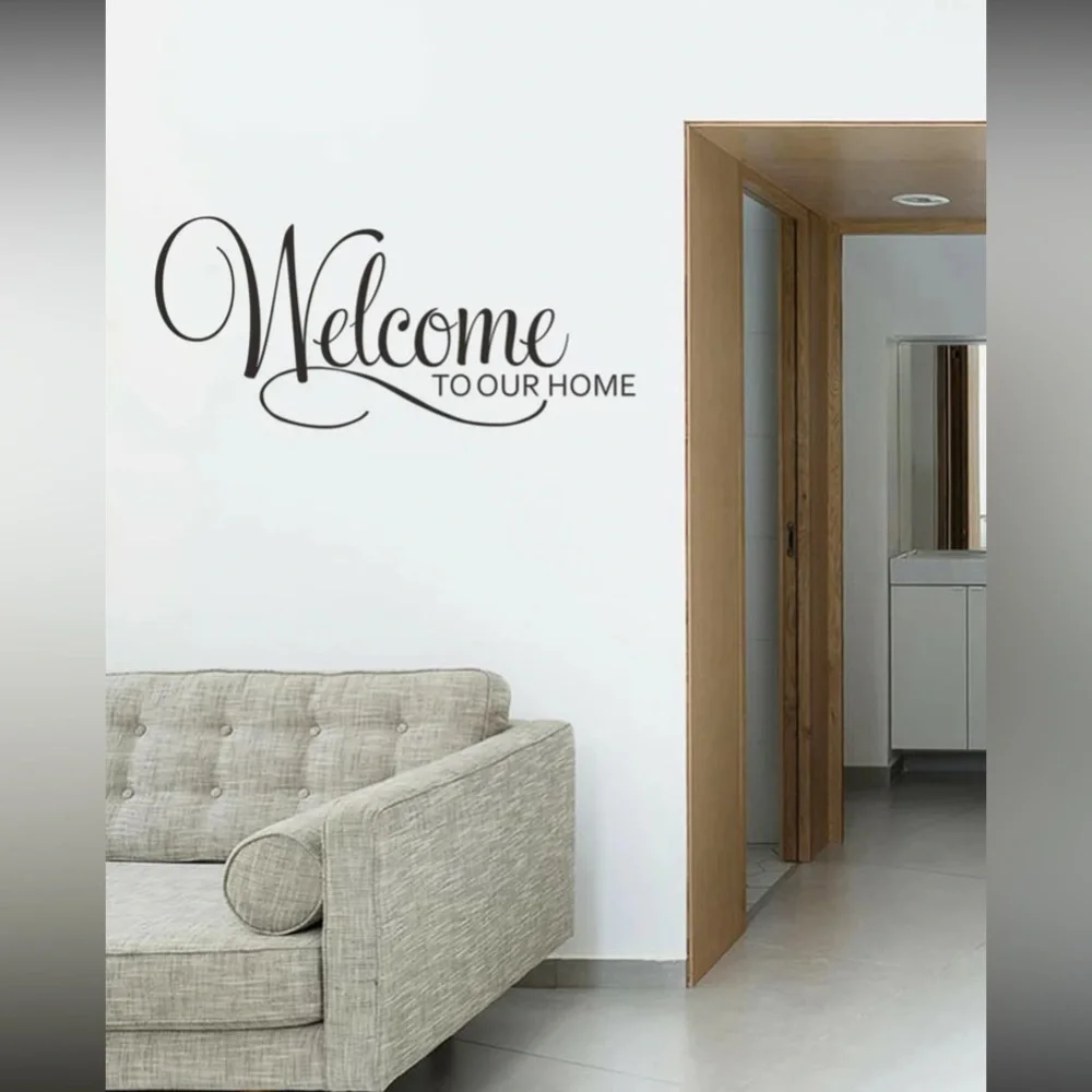 Wall Sticker Welcome to Our Home Self Adhesive Waterproof Wall Art Decal Decor